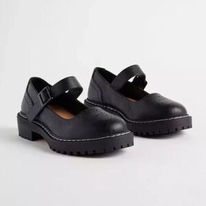 Torrid Black Mary Jane Flat Platform Shoes Round Toe Lugged Sole Goth 9.5WW